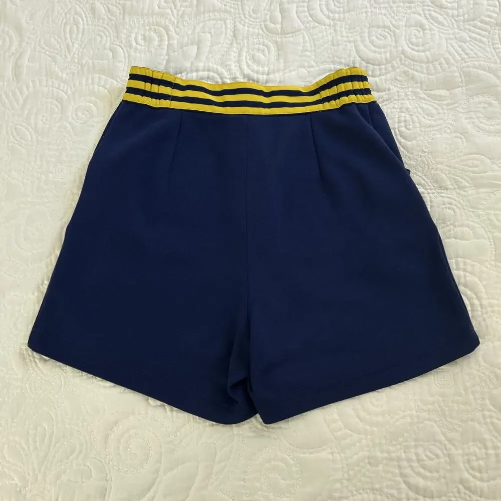 90's Adidas Trefoil Track Shorts Men’s S Navy Vintage Retro Running Streetwear
